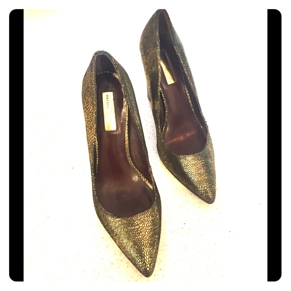 Report Signature Shoes - Brushed gold thick heels